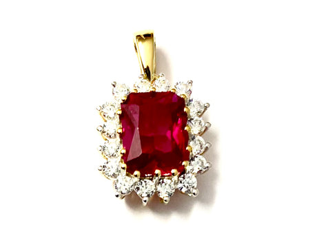 9 CT Yellow Gold Ruby Pendant