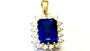 9 CT Yellow Gold Sapphire Pendant