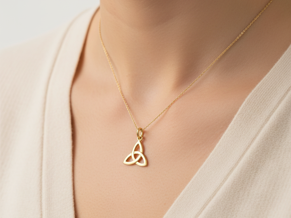 9CT Yellow Gold Trinity Knot Pendant