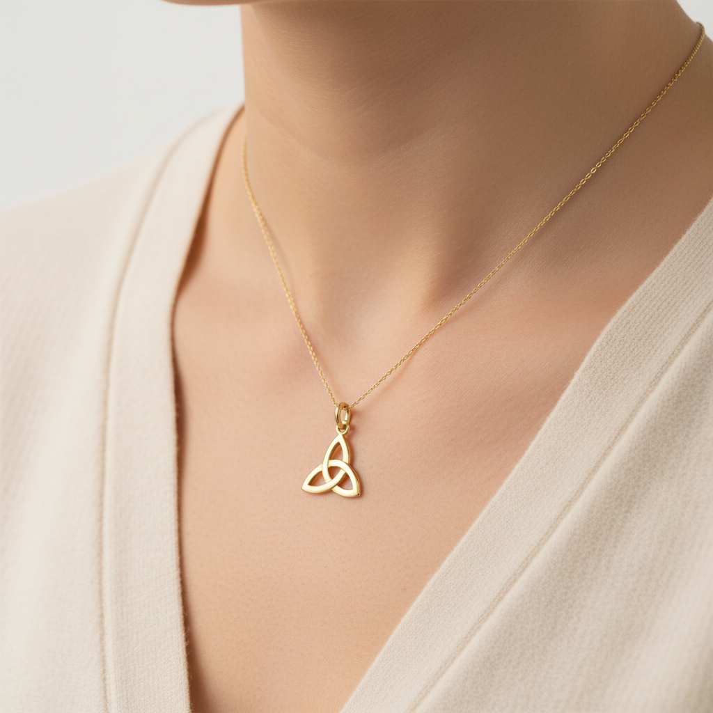 9CT Yellow Gold Trinity Knot Pendant