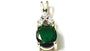 9 CT Yellow Gold Emerald And White Cz Pendant
