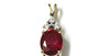 9 CT Yellow Gold Ruby And White Cz Pendant