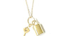 A 9 CT Yellow Gold Padlock and Key Pendant Chained