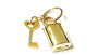 9 CT Yellow Gold Padlock and Key Pendant