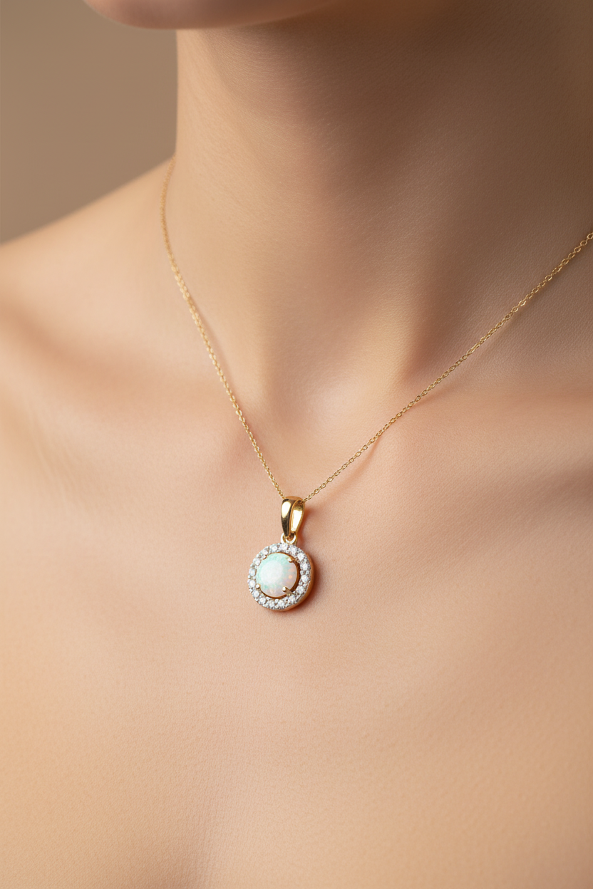 9 CT Yellow Gold Opal Pendant