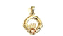 9CT Yellow Gold Champagne Cz Birthstone Claddagh Pendant