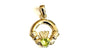 9CT Yellow Gold Peridot Cz Birthstone Claddagh Pendant
