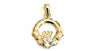 9CT Yellow Gold Cz Birthstone Claddagh Pendant