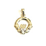 9CT Yellow Gold Cz Birthstone Claddagh Pendant