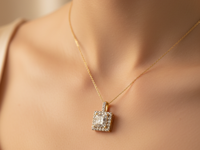 9 CT White Gold Pendant.
