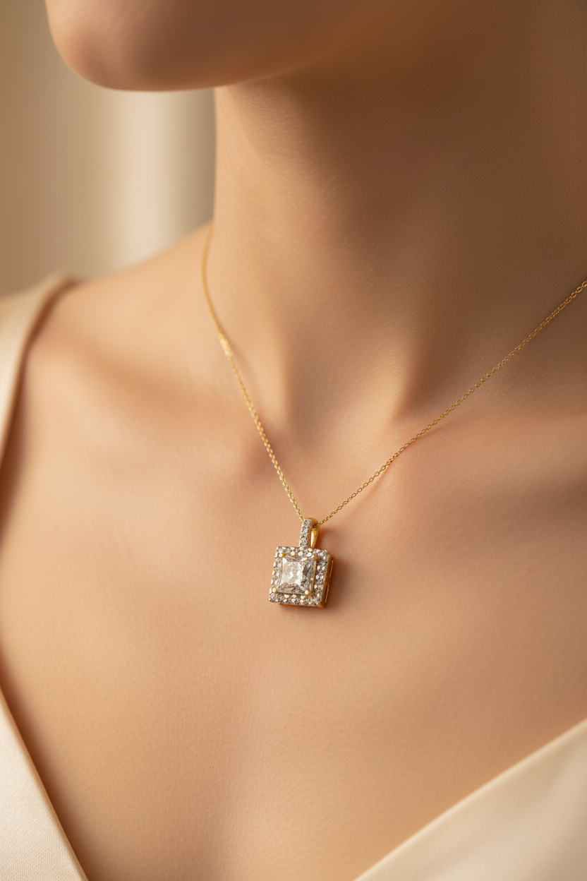 9 CT White Gold Pendant.