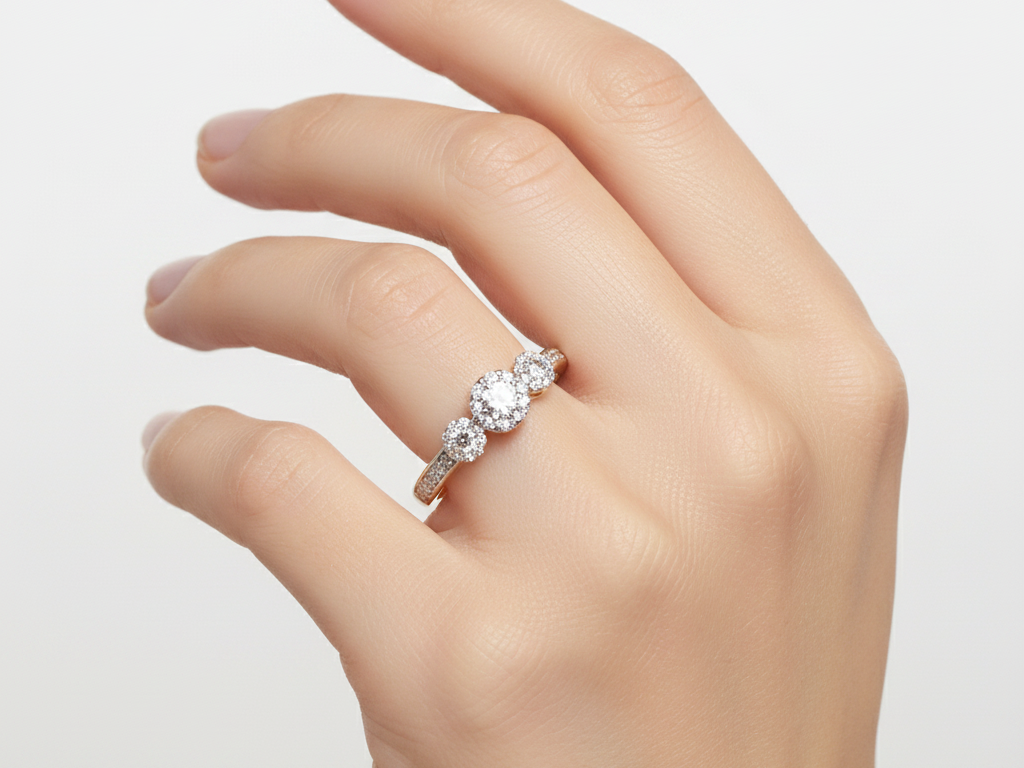 9ct Yellow Gold Cz Ring.
