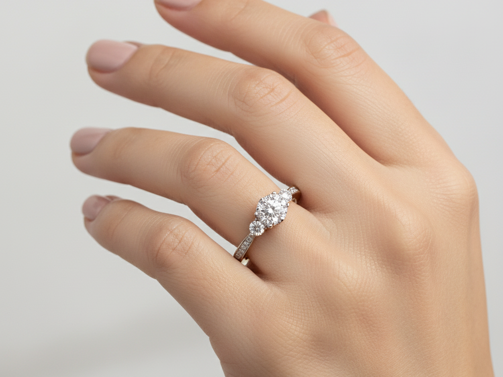 9ct Yellow Gold Cz Ring.