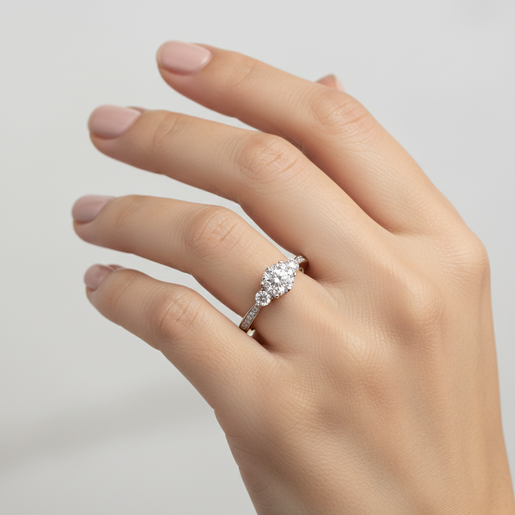 9ct Yellow Gold Cz Ring.