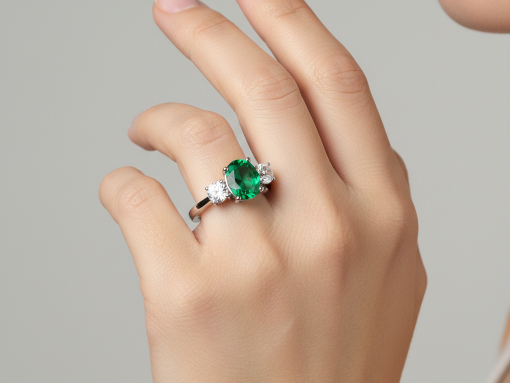 9ct White Gold Cz Ring.