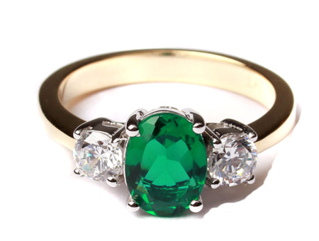 9ct Yellow Gold Cz Ring.