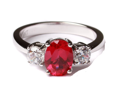 9ct White Gold Cz Ring.