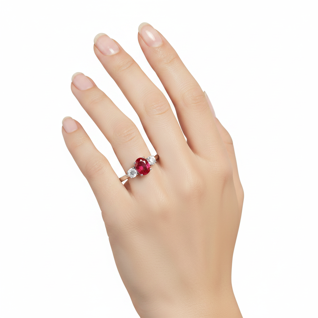 9ct White Gold Cz Ring.