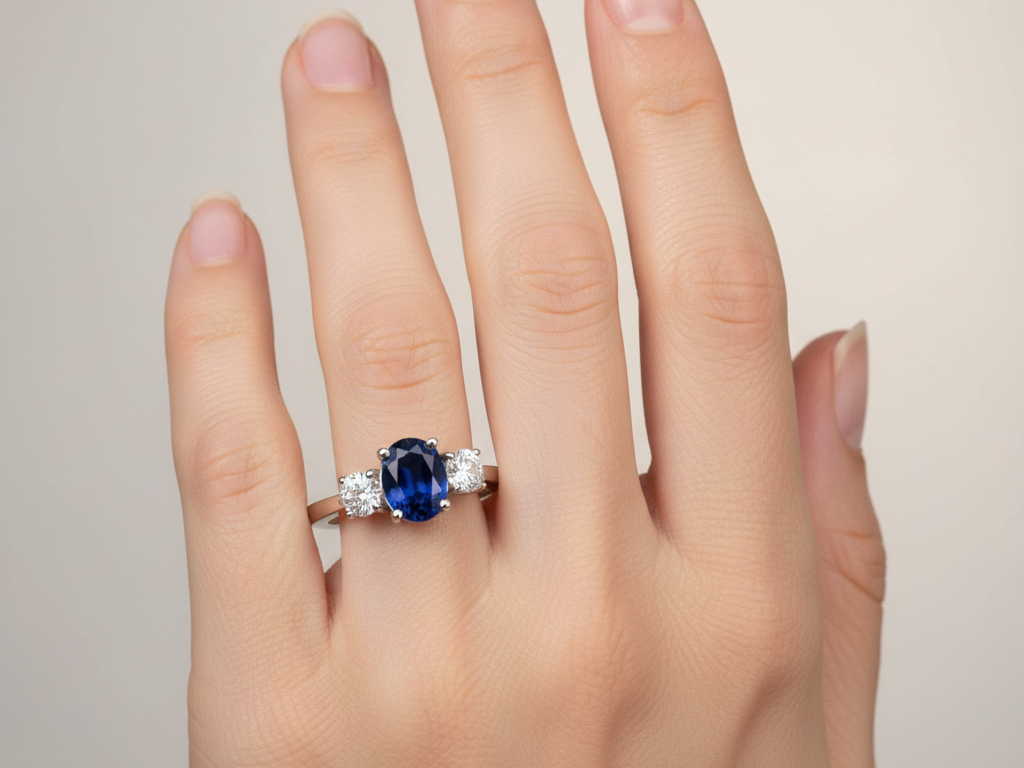 9ct White Gold Cz Ring.