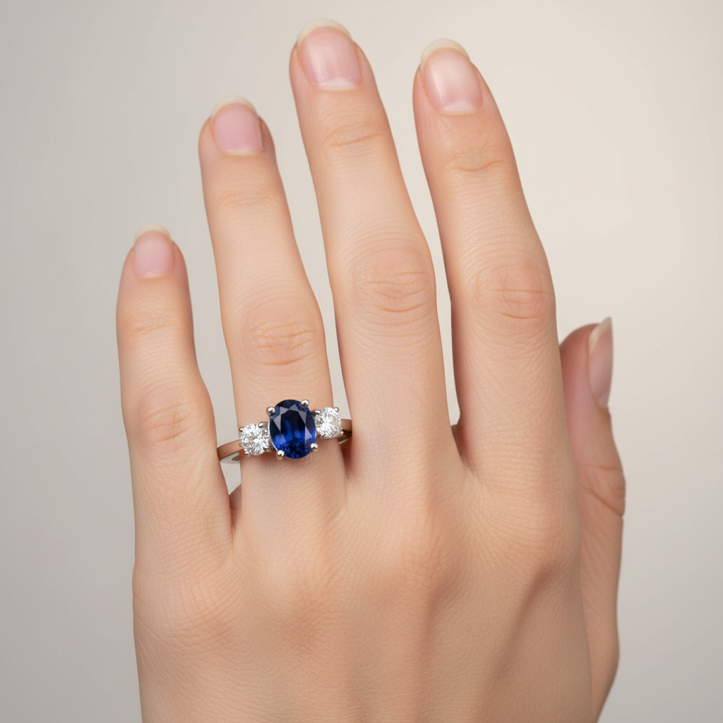 9ct White Gold Cz Ring.