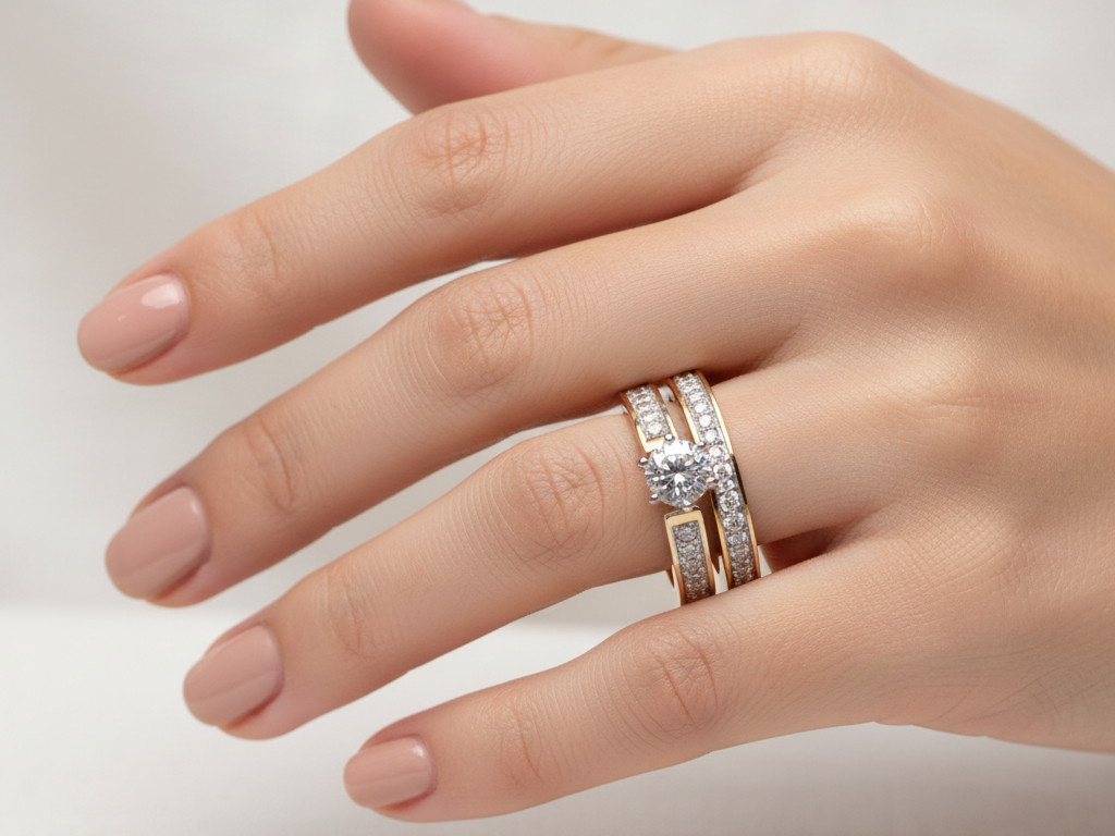 9ct Yellow Gold Cz Ring.