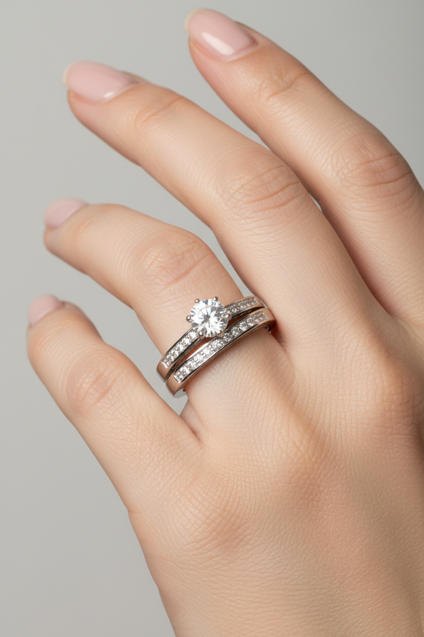 9ct Yellow Gold Cz Ring.