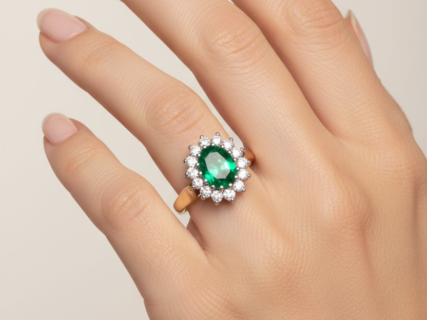 9ct Yellow Gold Cz Ring.