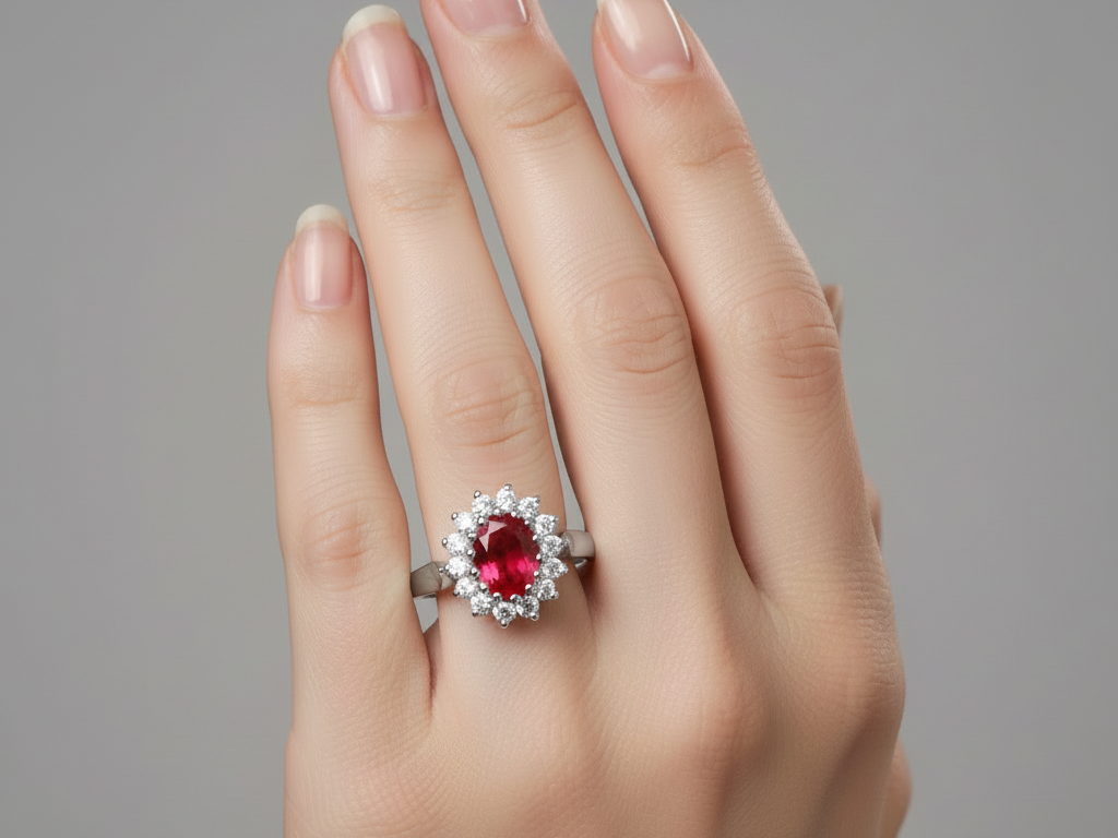9ct White Gold Cz Ring.