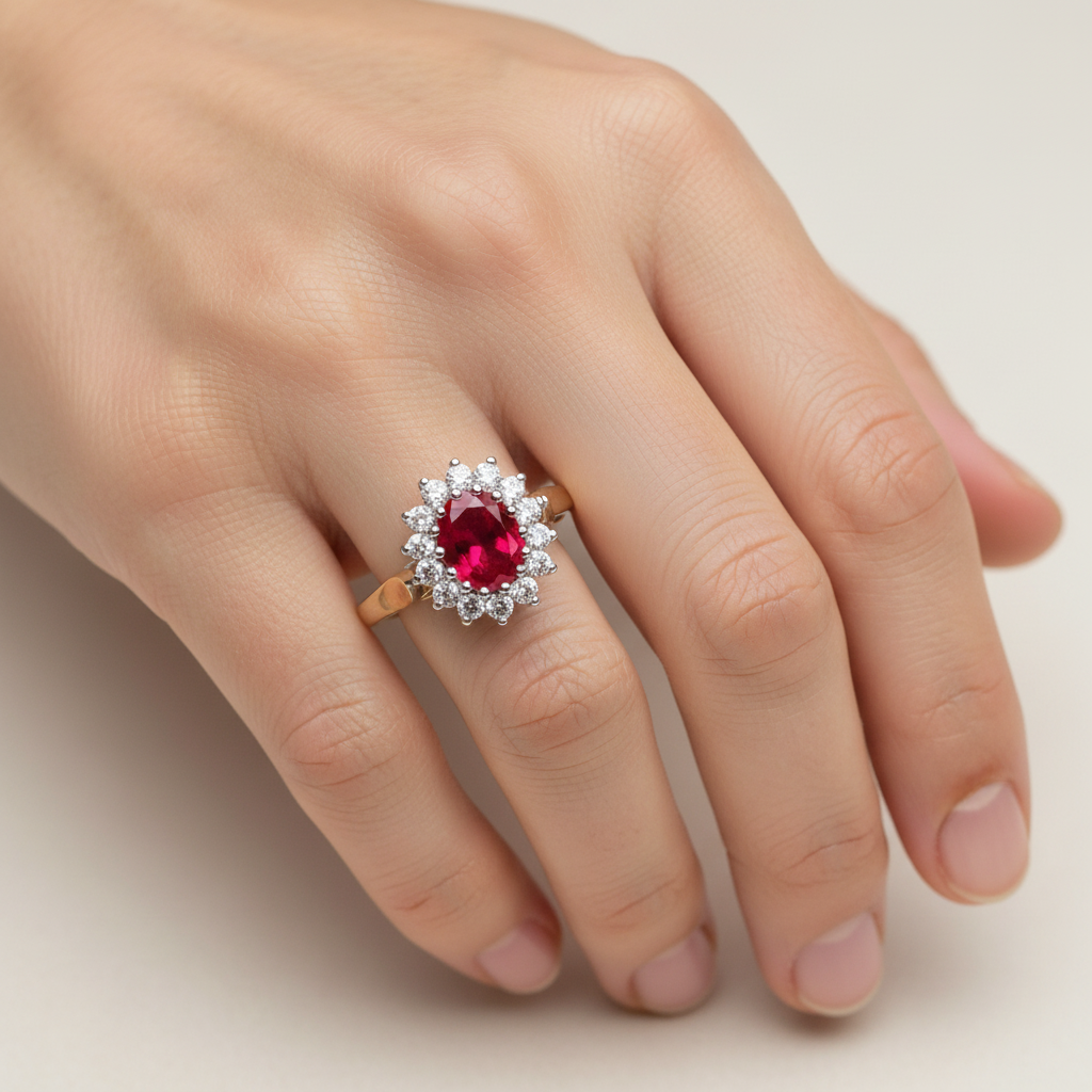 9ct Yellow Gold Cz Ring.