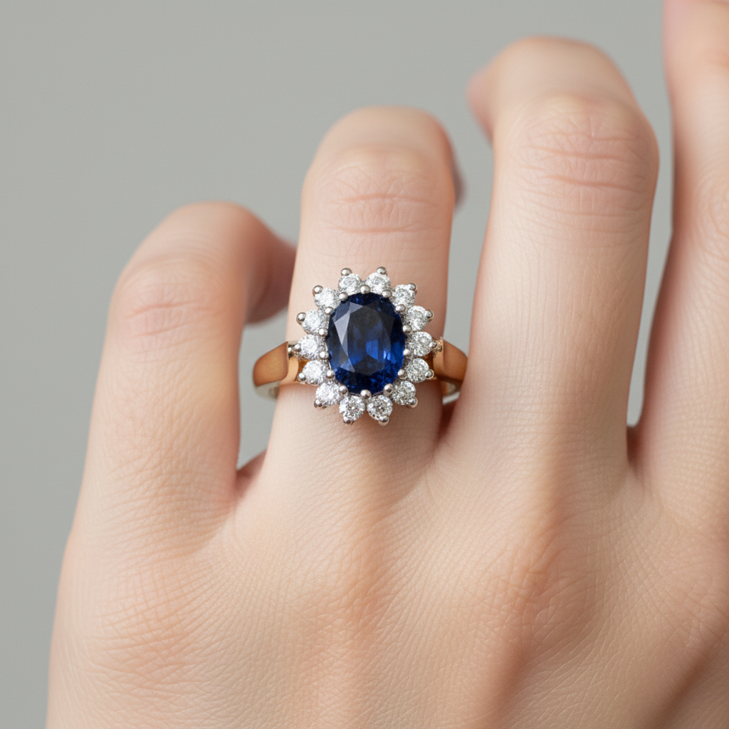 9ct Yellow Gold Cz Ring.