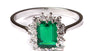 9ct White Gold Emerald Cz Ring.