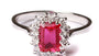 9ct White Gold Ruby Cz Ring.