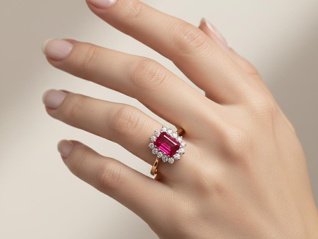 9ct Yellow Gold Cz Ring.