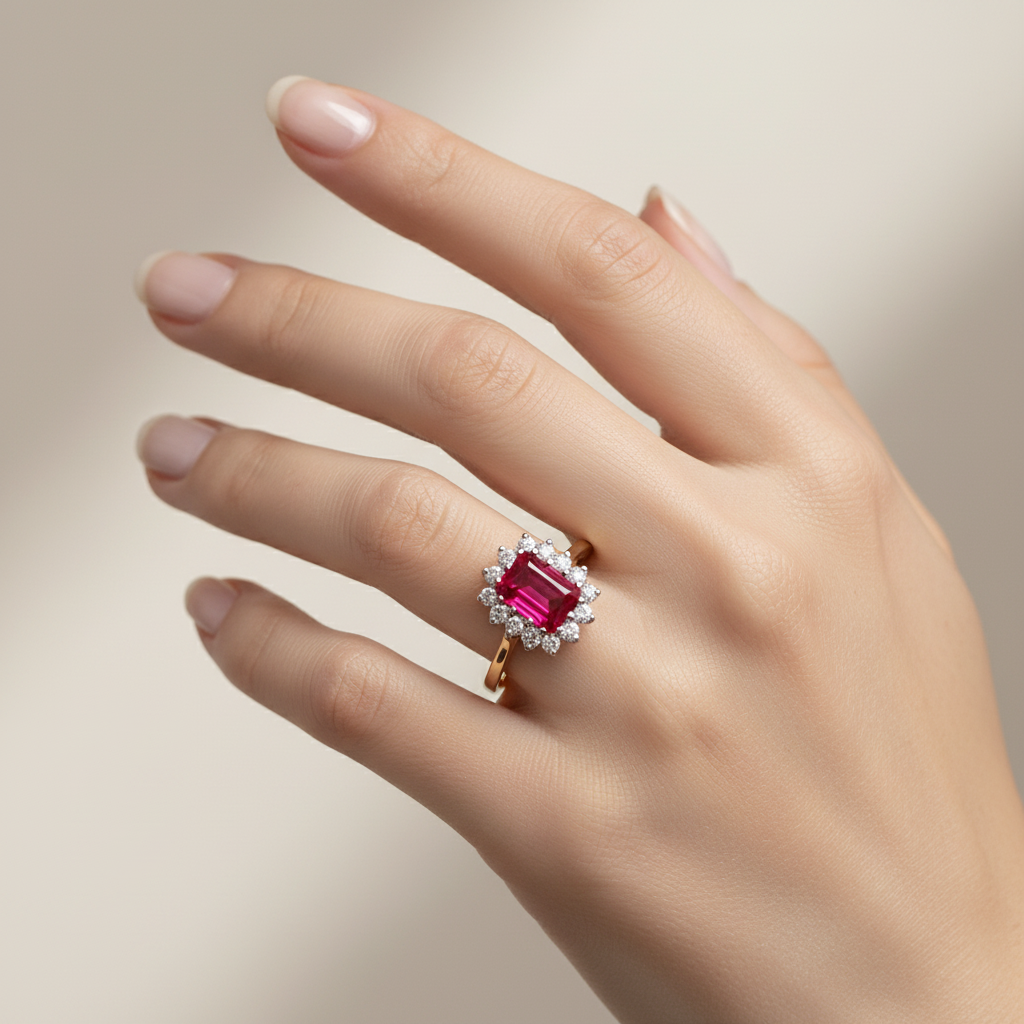 9ct Yellow Gold Cz Ring.