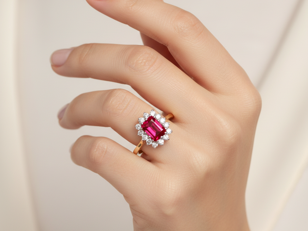 9ct Yellow Gold Cz Ring.