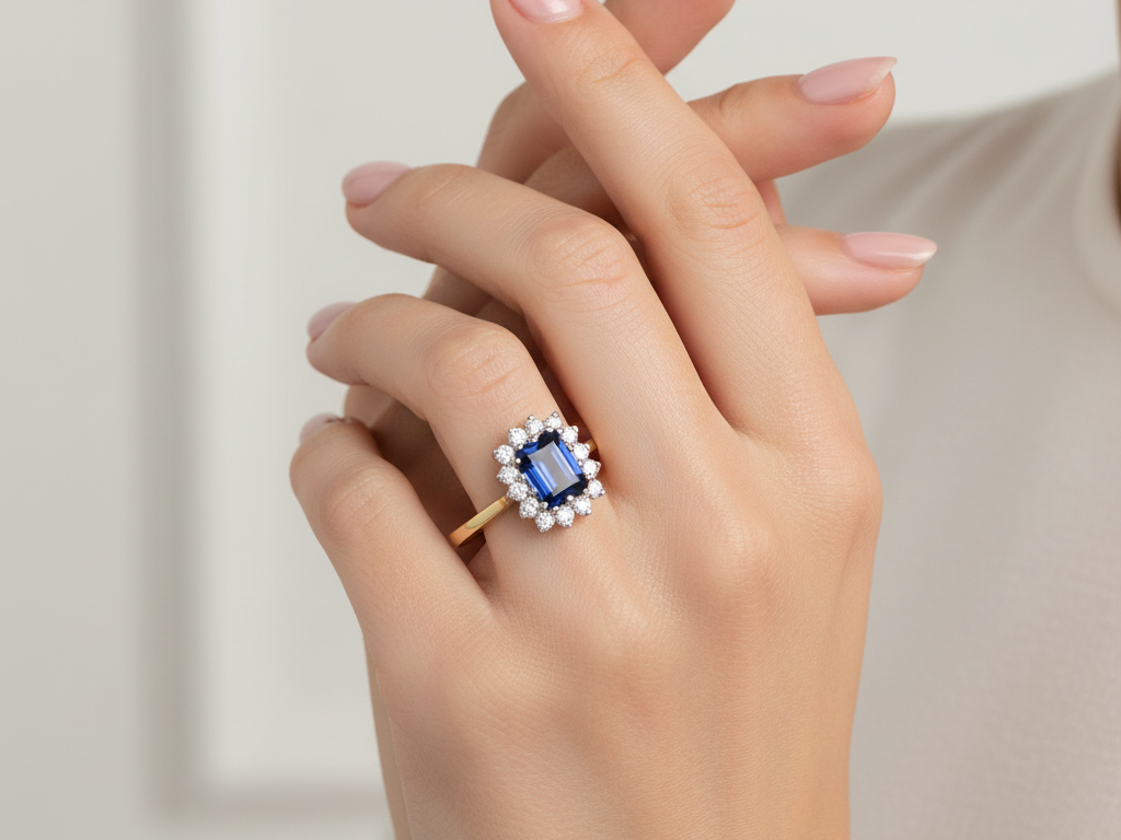 9ct Yellow Gold Cz Ring.