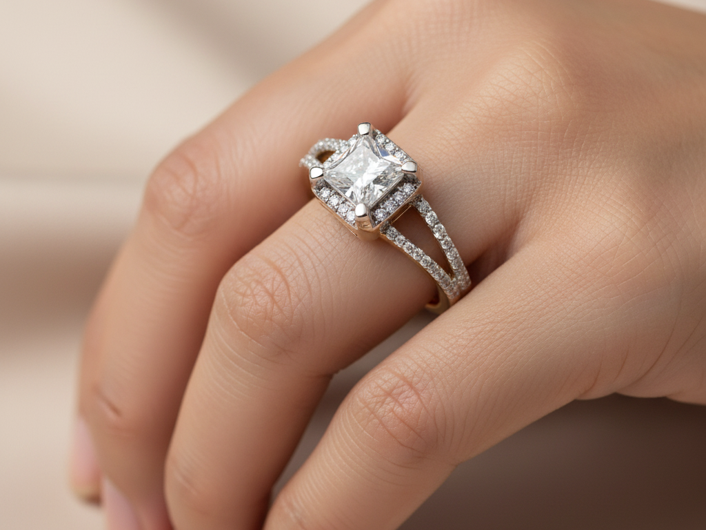 9ct Yellow Gold Cz Ring.