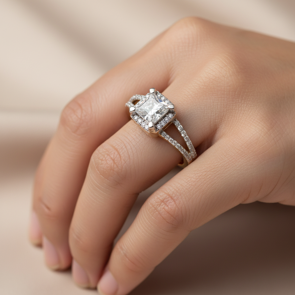 9ct Yellow Gold Cz Ring.