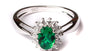 9ct White Gold Emerald Cz Ring.