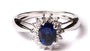 9ct White Gold Sapphire Cz Ring.