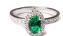 9ct White Gold Emerald Cz Ring.