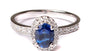 9ct White Gold Sapphire Cz Ring.