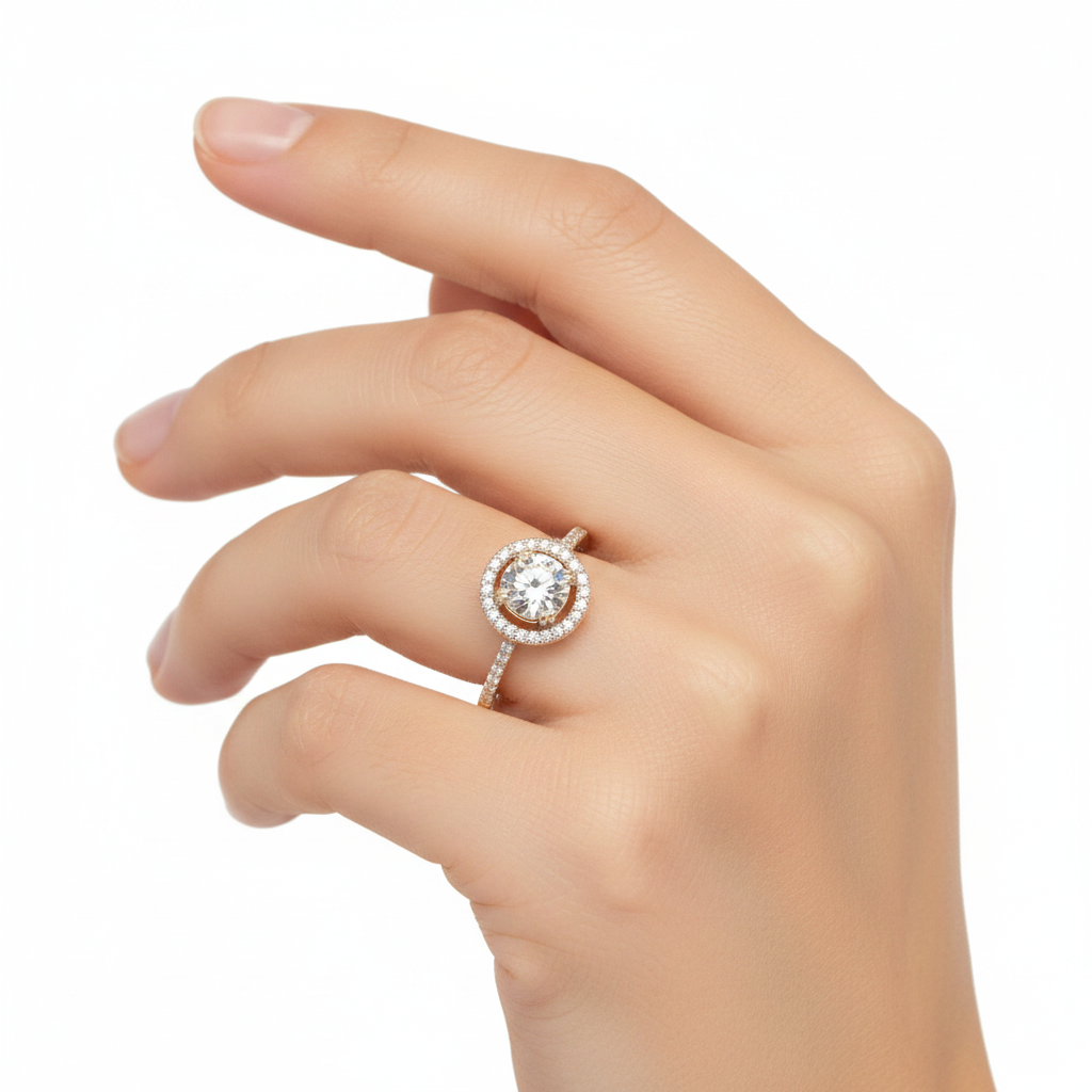 9ct Yellow Gold Cz Ring.