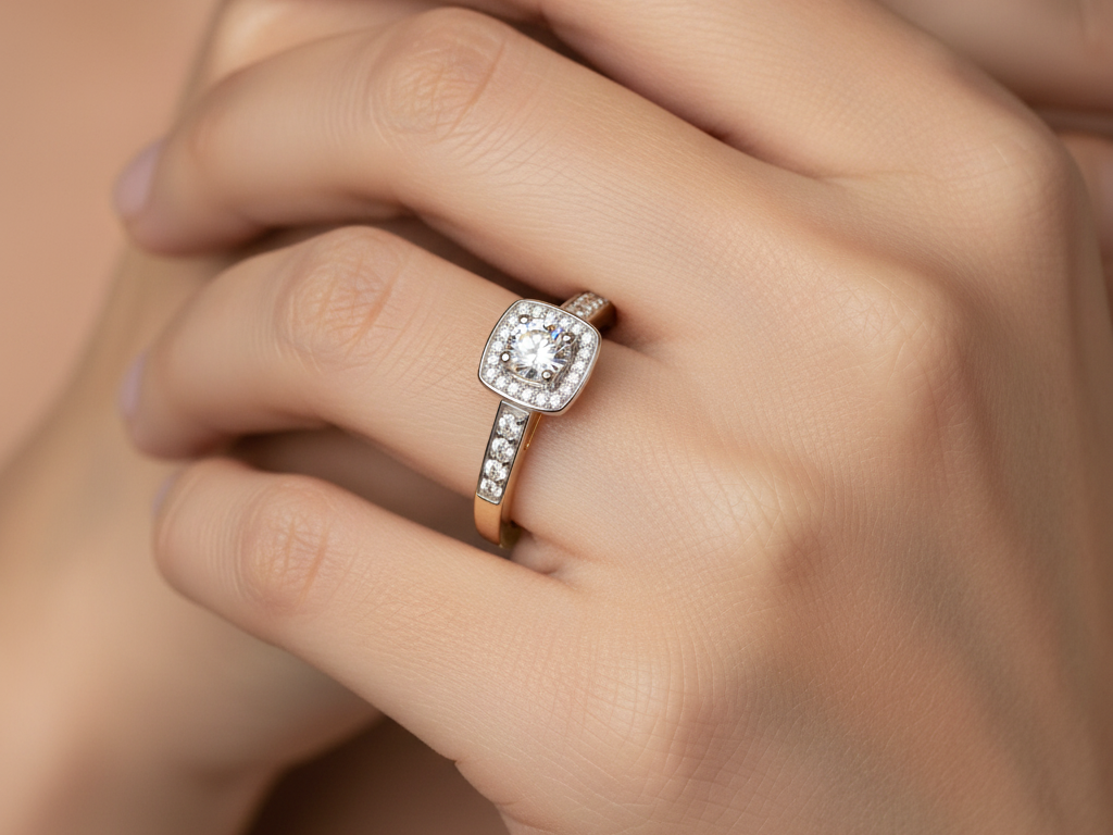 9ct Yellow Gold Cz Ring.
