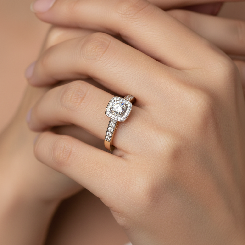 9ct Yellow Gold Cz Ring.