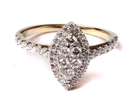 9ct Yellow Gold Cz Ring.