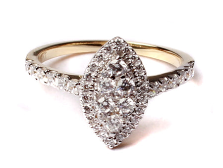 9ct Yellow Gold Cz Ring.