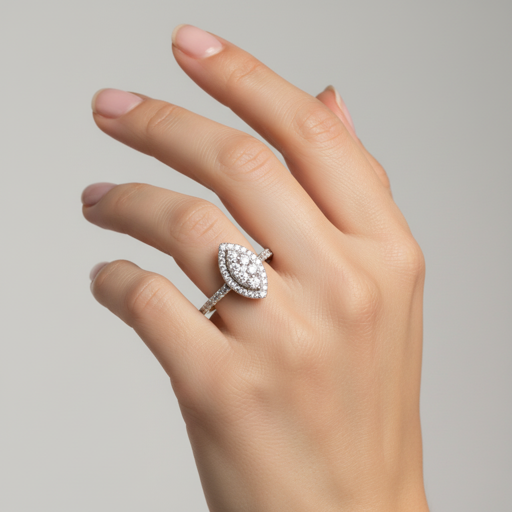 9ct Yellow Gold Cz Ring.