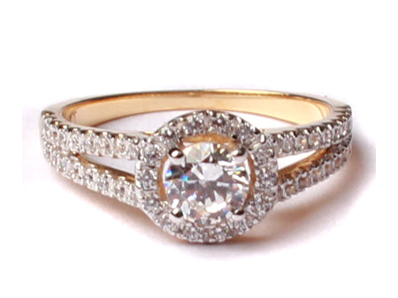 9ct Yellow Gold Cz Ring.