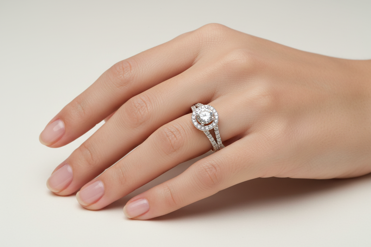 9ct Yellow Gold Cz Ring.